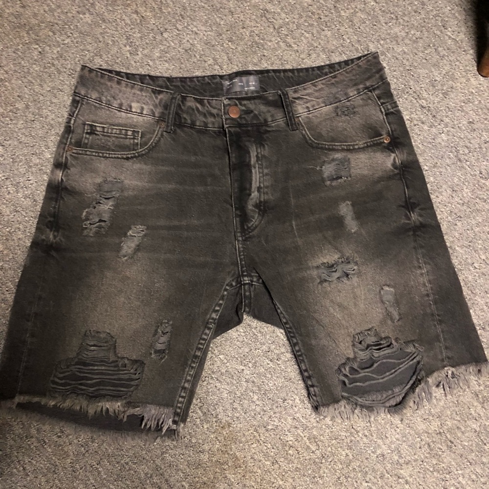 Zara Destroyed Denim Shorts
